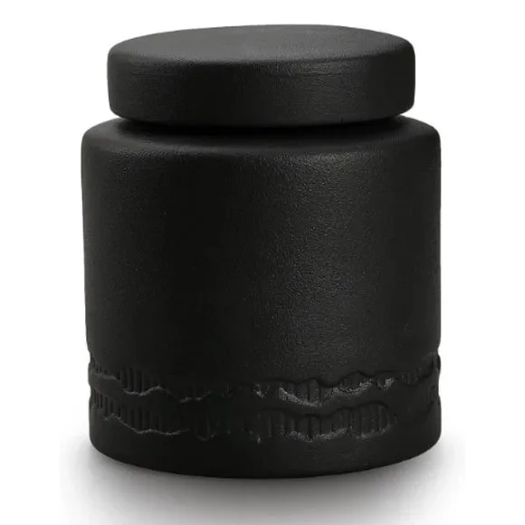 Large Vintage Ceramic Jar - Kitchen Food Canister w/ Airtight Lid (Black) - Picture 2 of 10